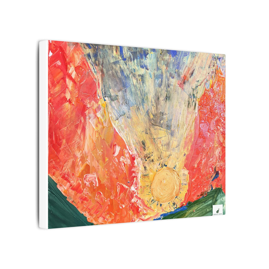 Abstract Sunrise Matte Canvas Wall Art — Colorful Contemporary Landscape Print