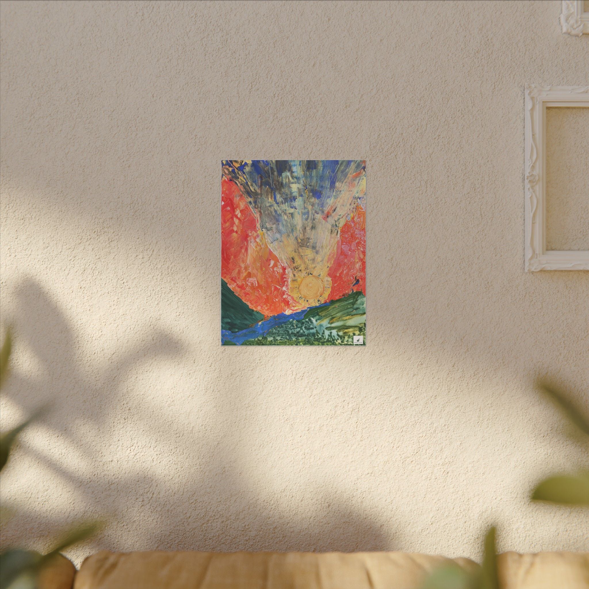 Abstract Sunrise Matte Canvas Wall Art — Colorful Contemporary Landscape Print