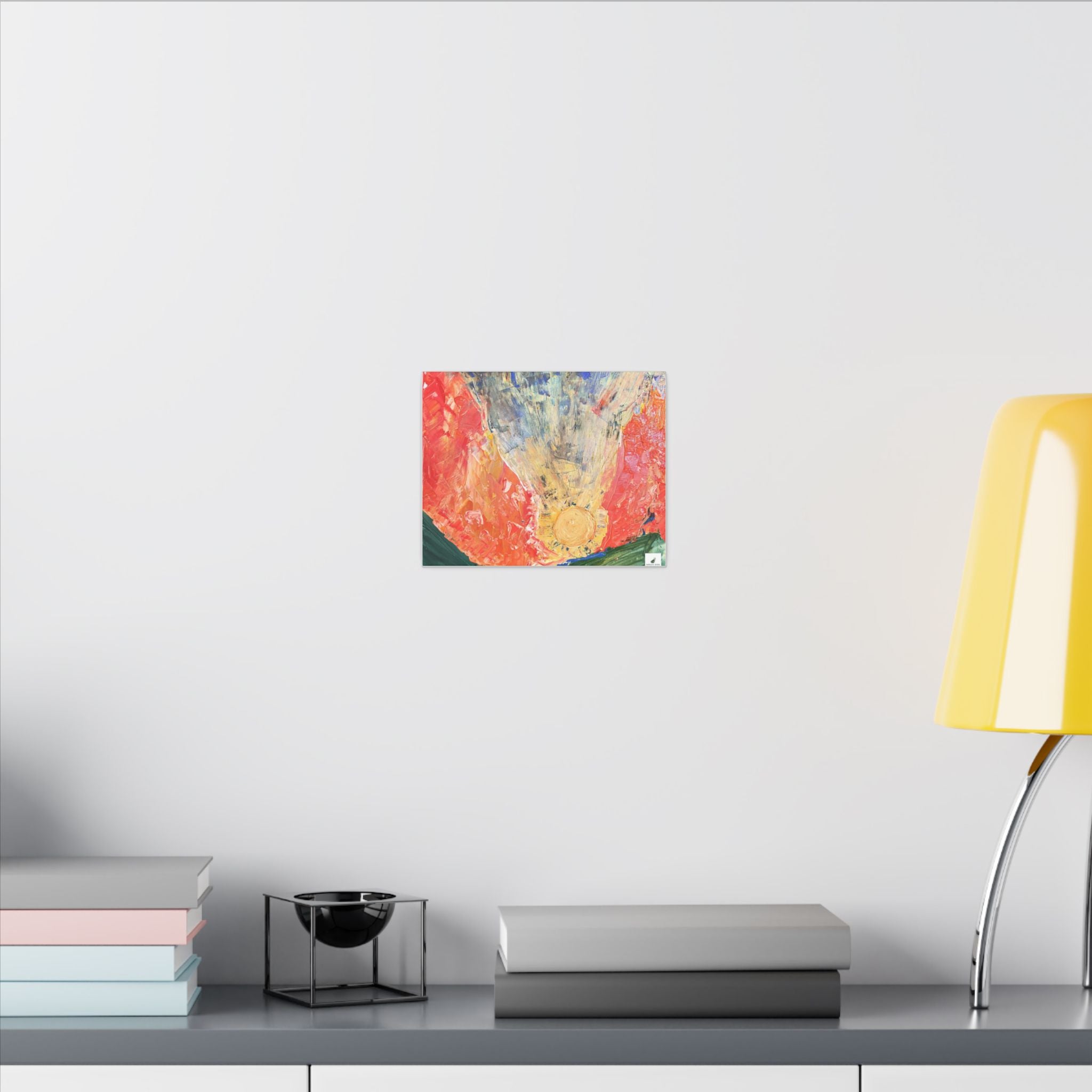 Abstract Sunrise Matte Canvas Wall Art — Colorful Contemporary Landscape Print