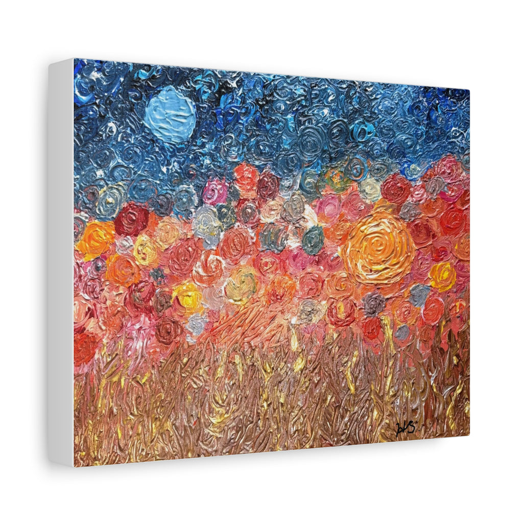 Impressionist Floral Field Matte Canvas – Stretched 1.25" Wall Art