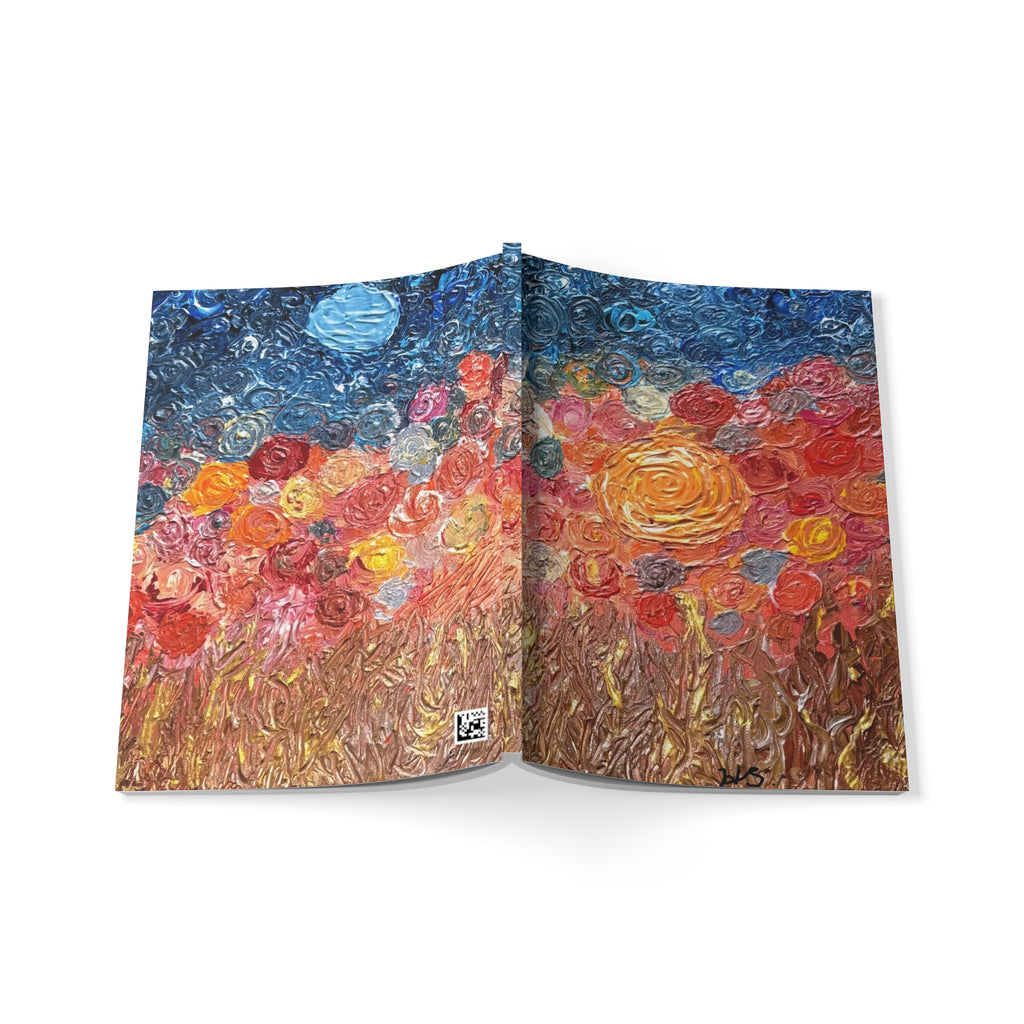 A5 Floral Oil-Paint Notebook — Colorful Textured Flower Art Journal