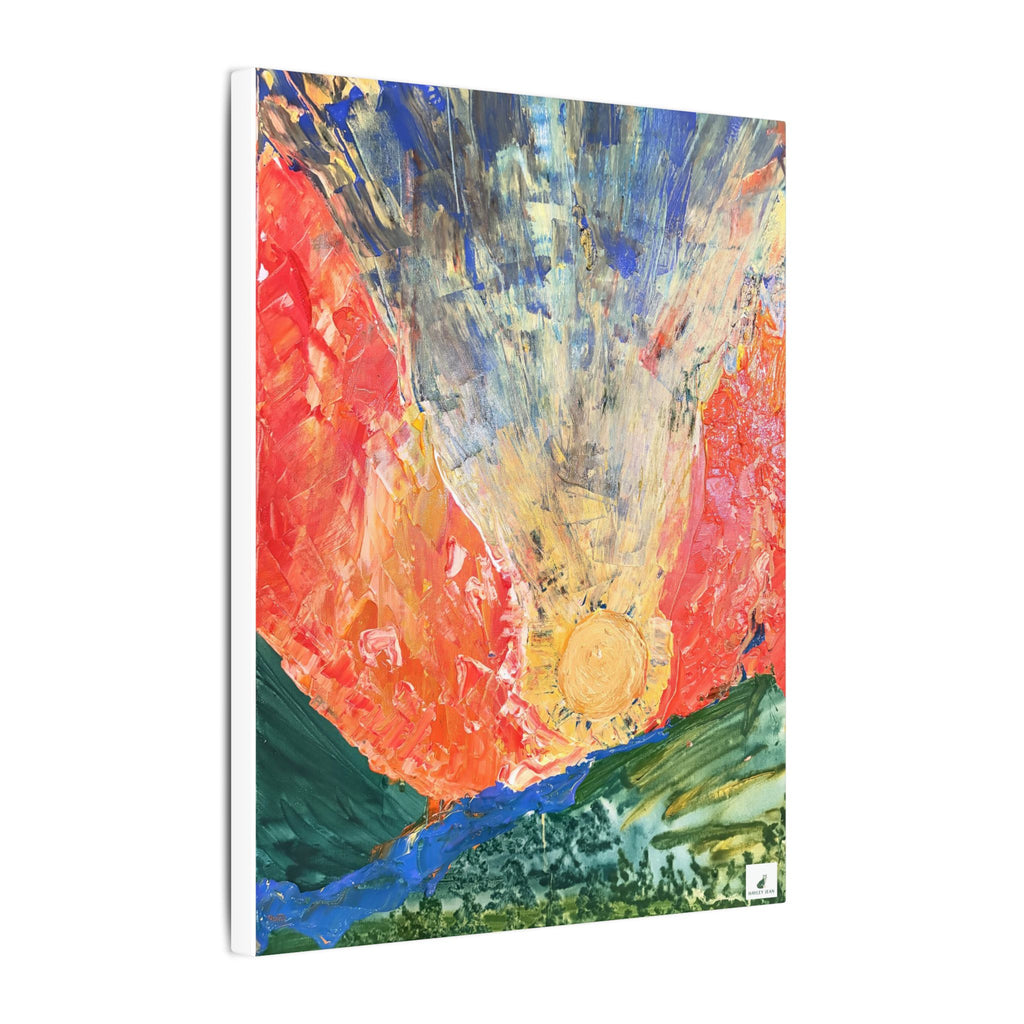 Abstract Sunrise Matte Canvas Wall Art — Colorful Contemporary Landscape Print
