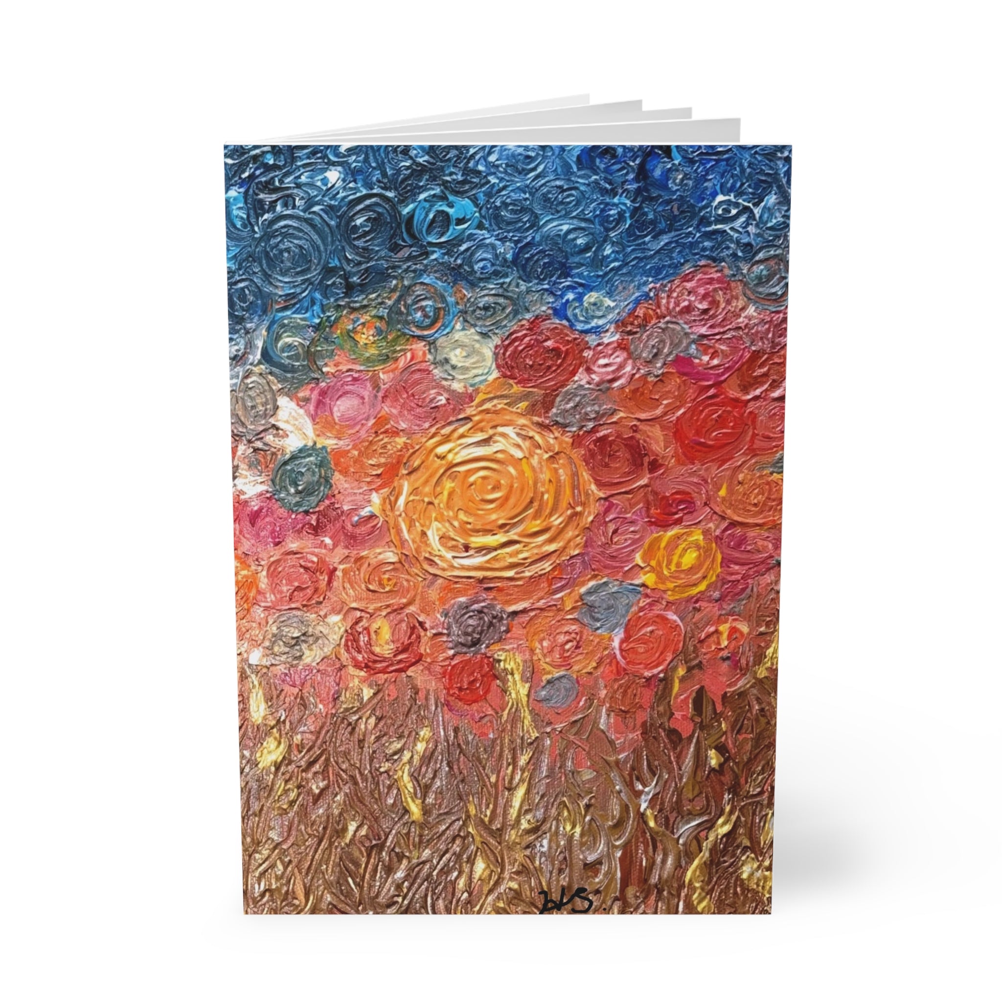 A5 Floral Oil-Paint Notebook — Colorful Textured Flower Art Journal