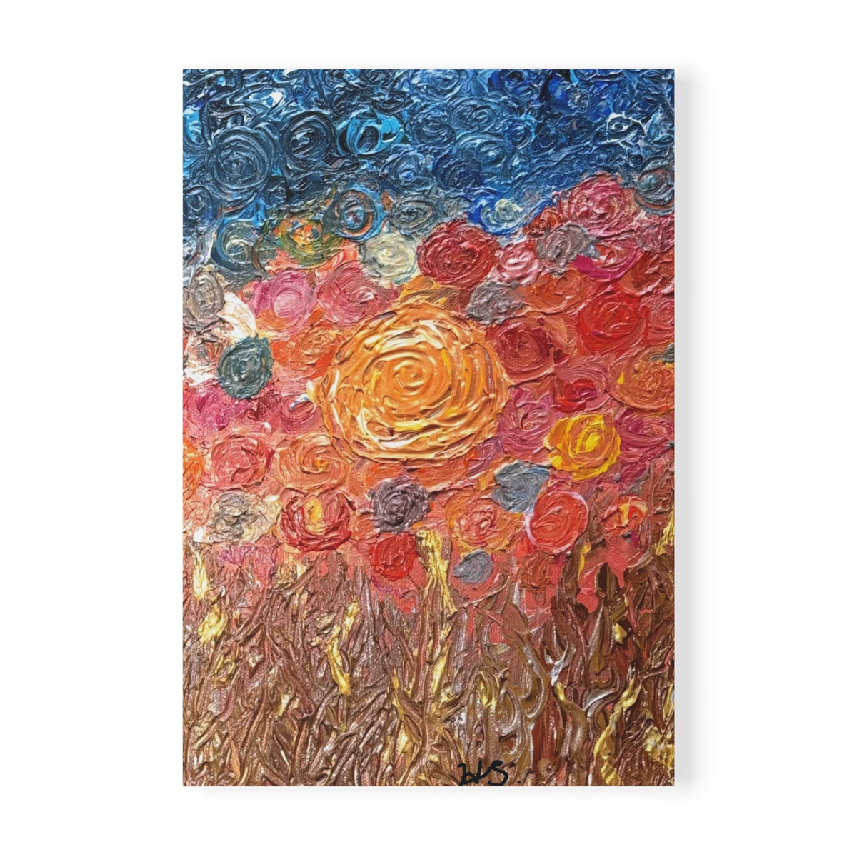 A5 Floral Oil-Paint Notebook — Colorful Textured Flower Art Journal