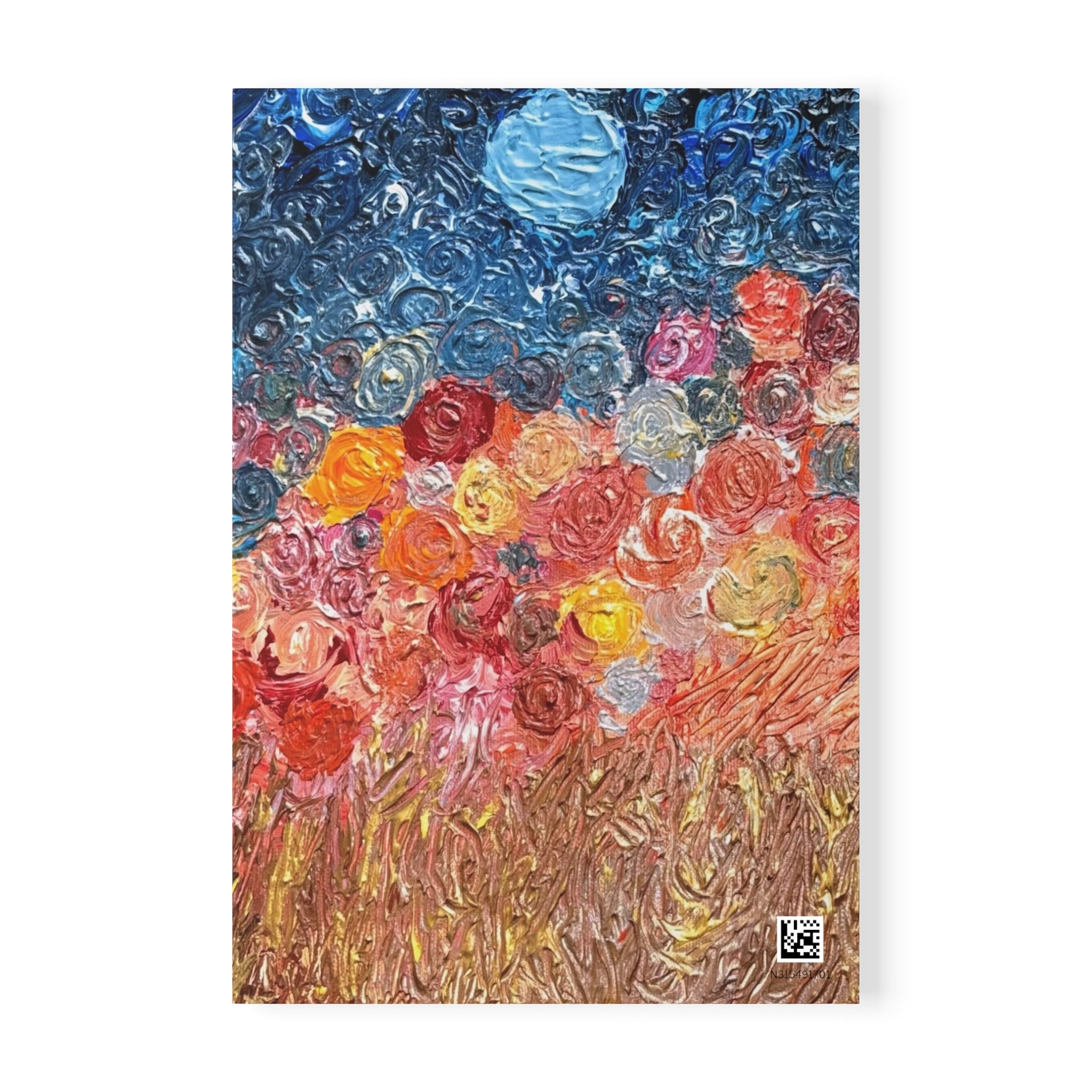 A5 Floral Oil-Paint Notebook — Colorful Textured Flower Art Journal