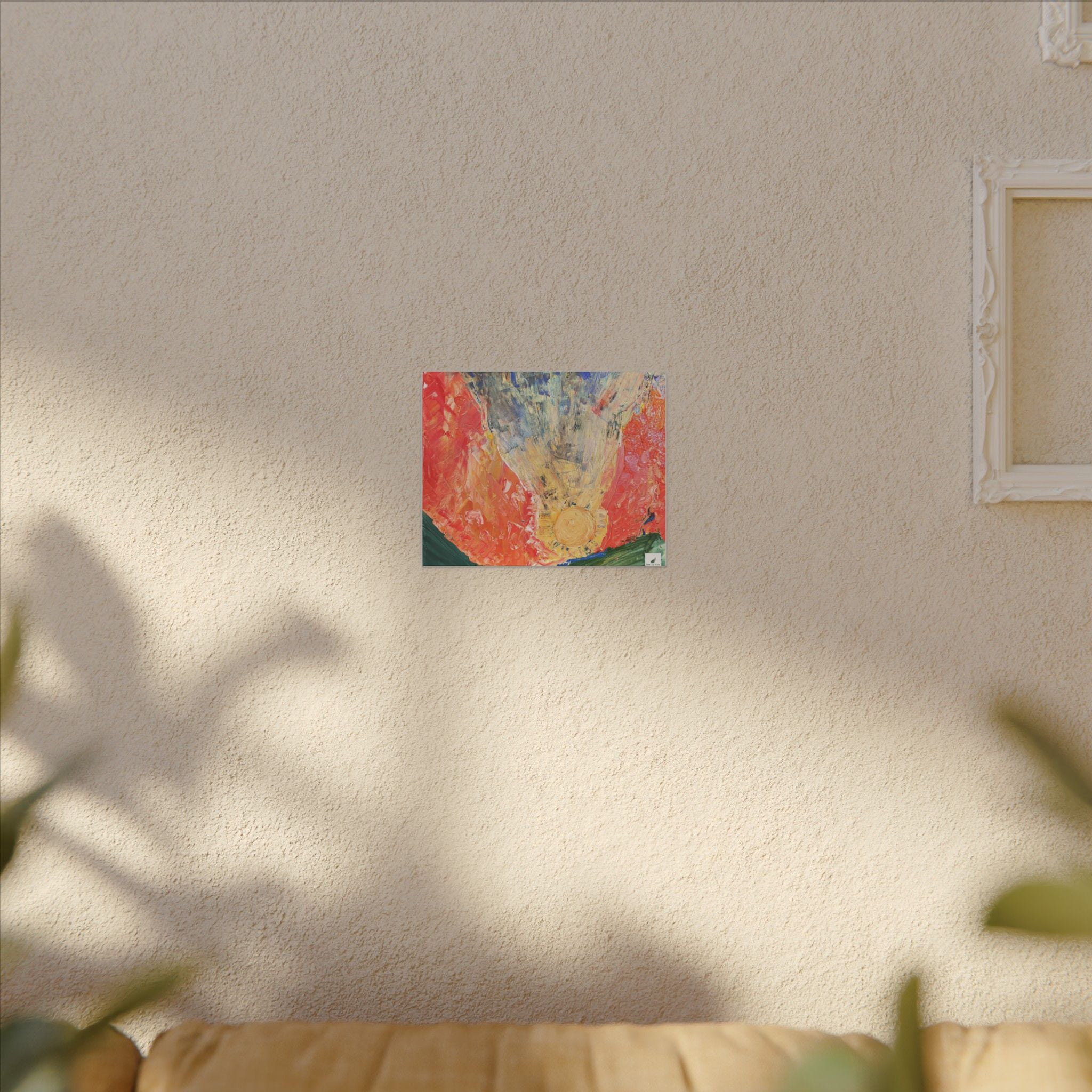 Abstract Sunrise Matte Canvas Wall Art — Colorful Contemporary Landscape Print